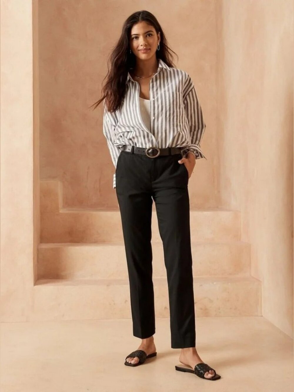 Ryan Curvy Stretch Twill Ankle Pant 6 Black